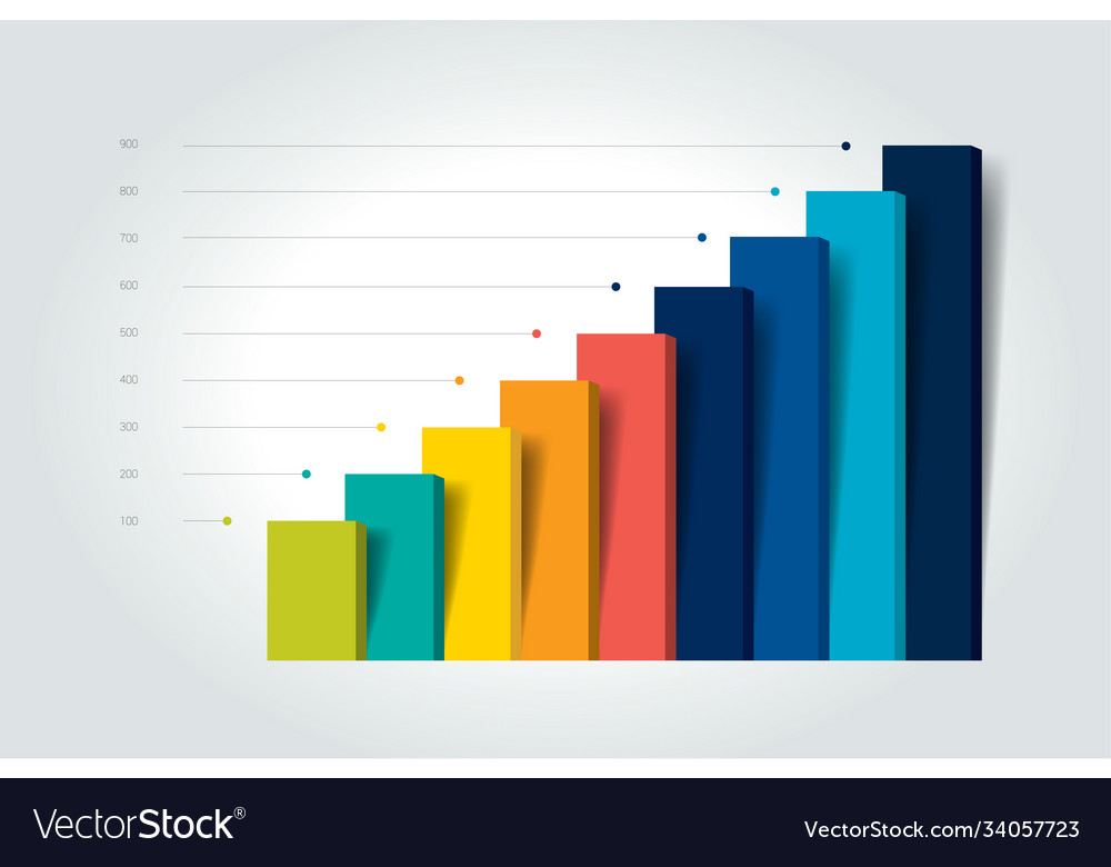 Chart column graph infographic element vector image Chart column graph infographic element