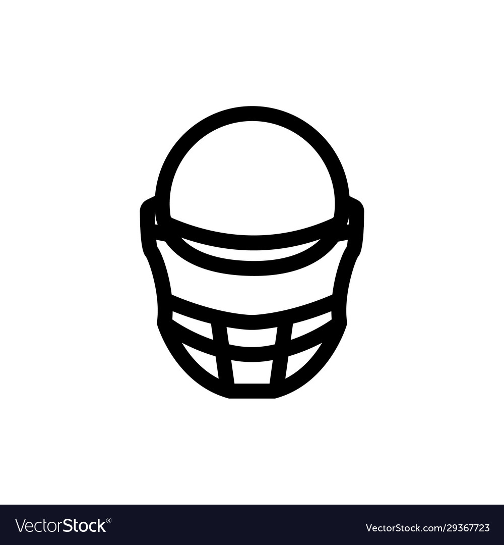 Cricket helmet icon isolated contour