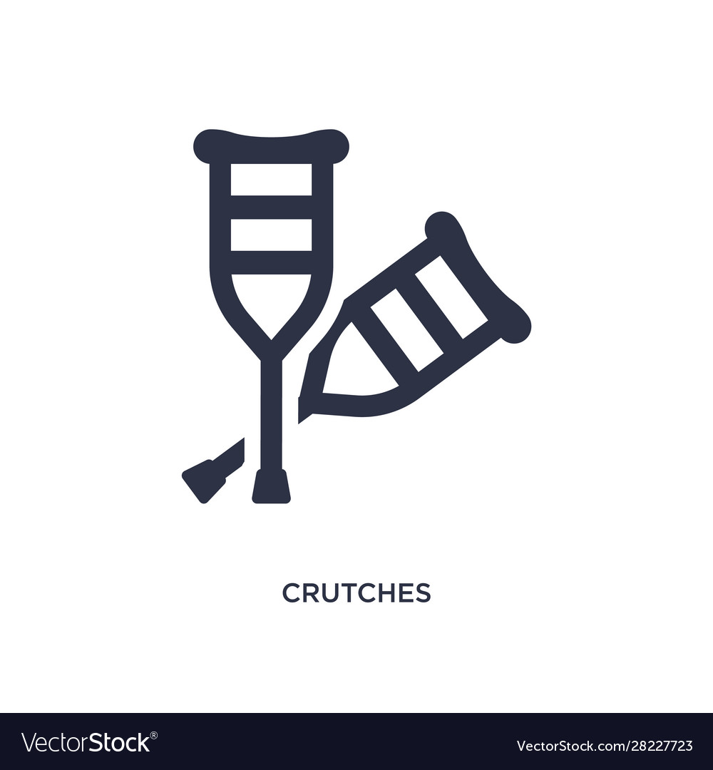 Crutches icon on white background simple element