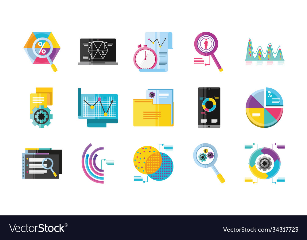 Data analysis different chart diagram business