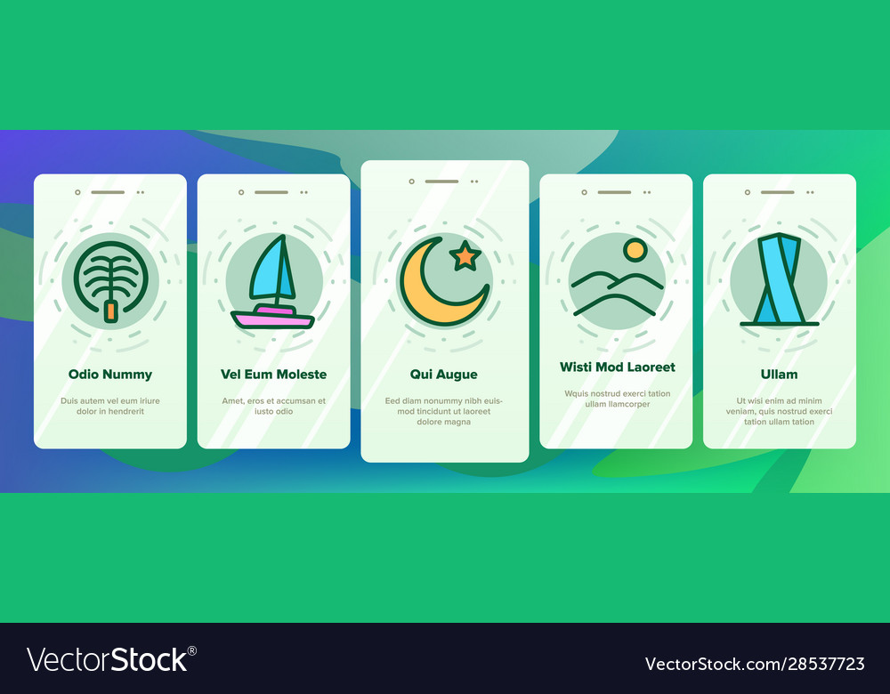 Dubai onboarding icons set