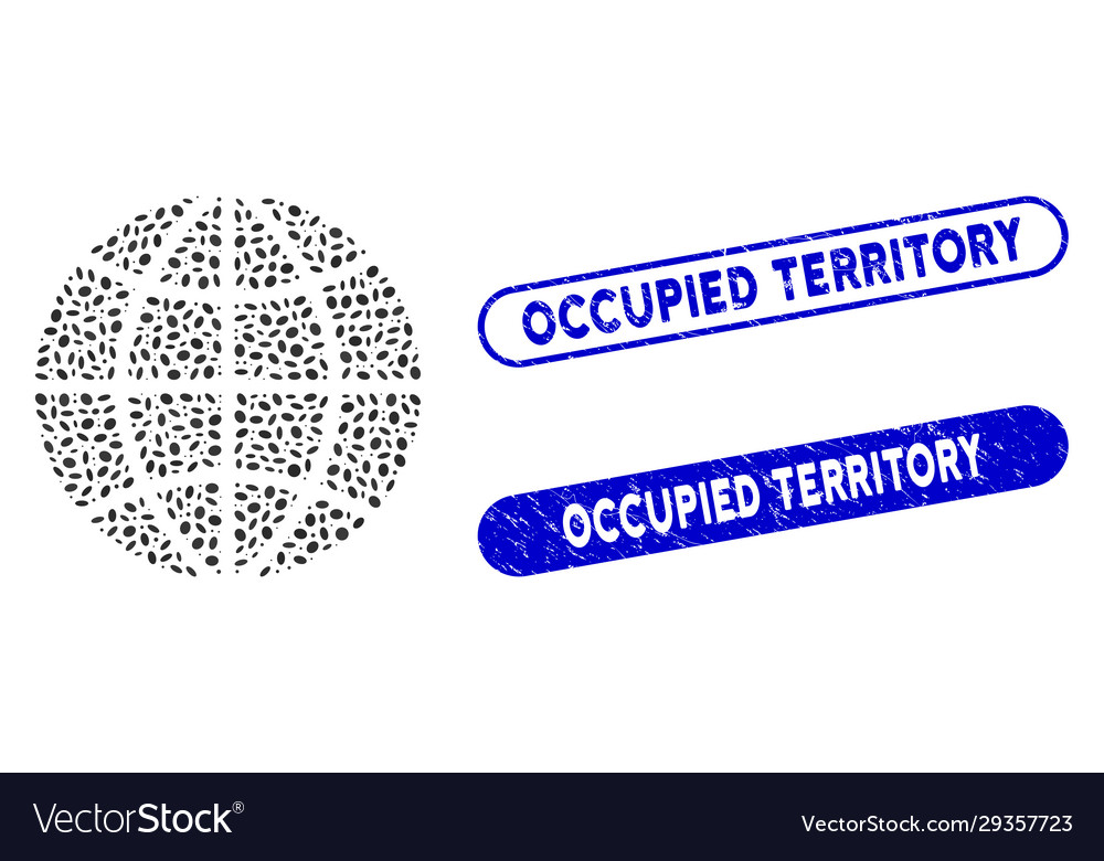 Ellipse mosaic planet globe with textured occupied vector image Ellipse mosaic planet globe with textured occupied