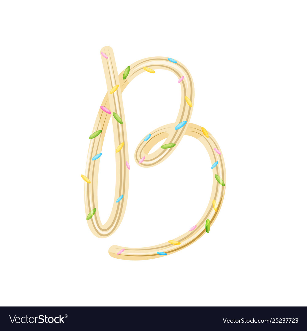 English letter b in a spiral candy