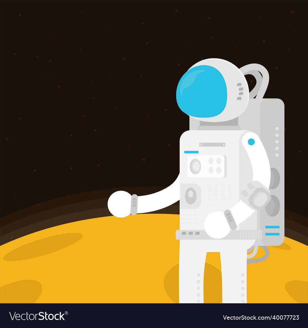 Flat design astronauts float in space