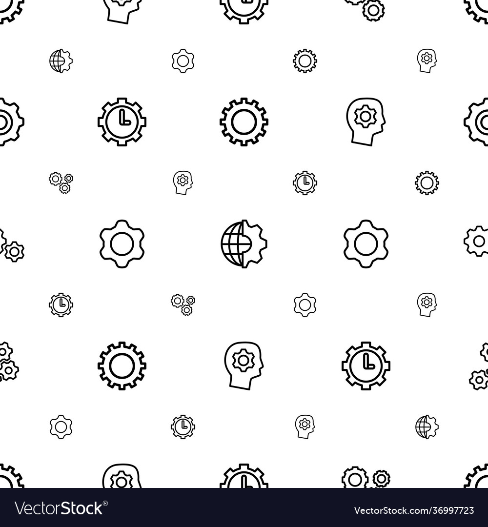 Gears icons pattern seamless white background