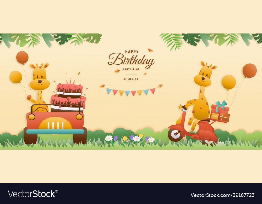 Greeting card cute birthday