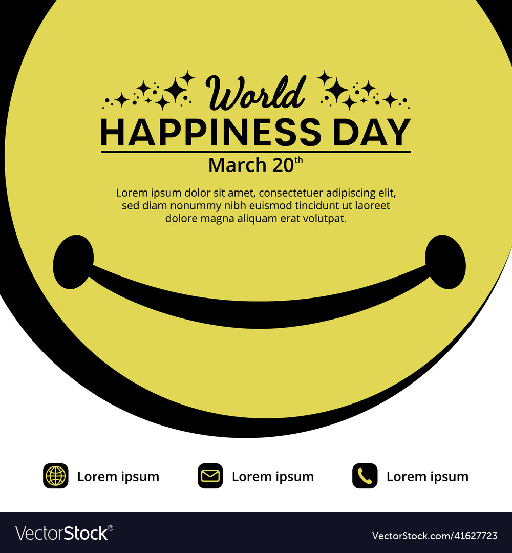 International day of happiness banner design Vector Image