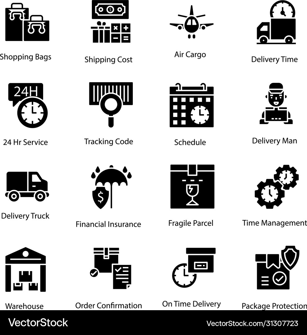 Logistic solid Royalty Free Vector Image - VectorStock