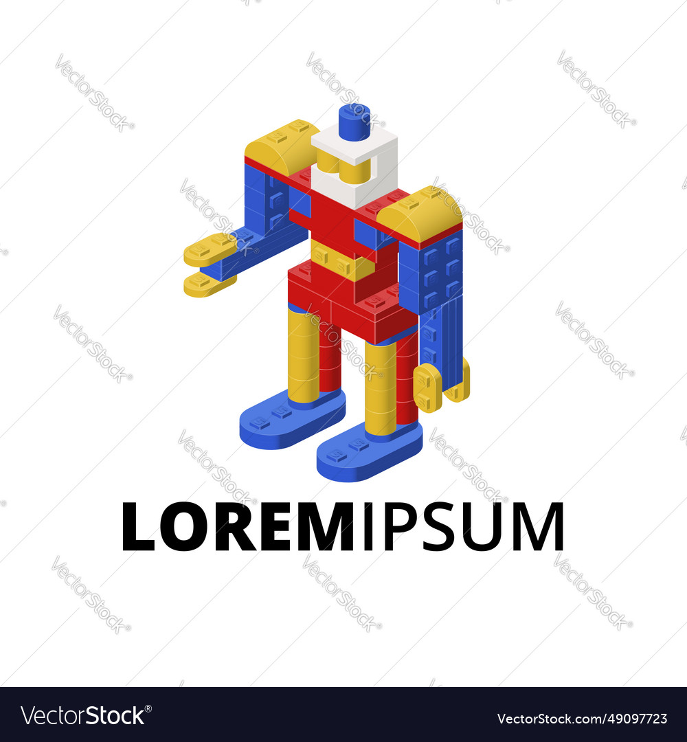Logo with a robot for print and design vector image Logo with a robot for print and design