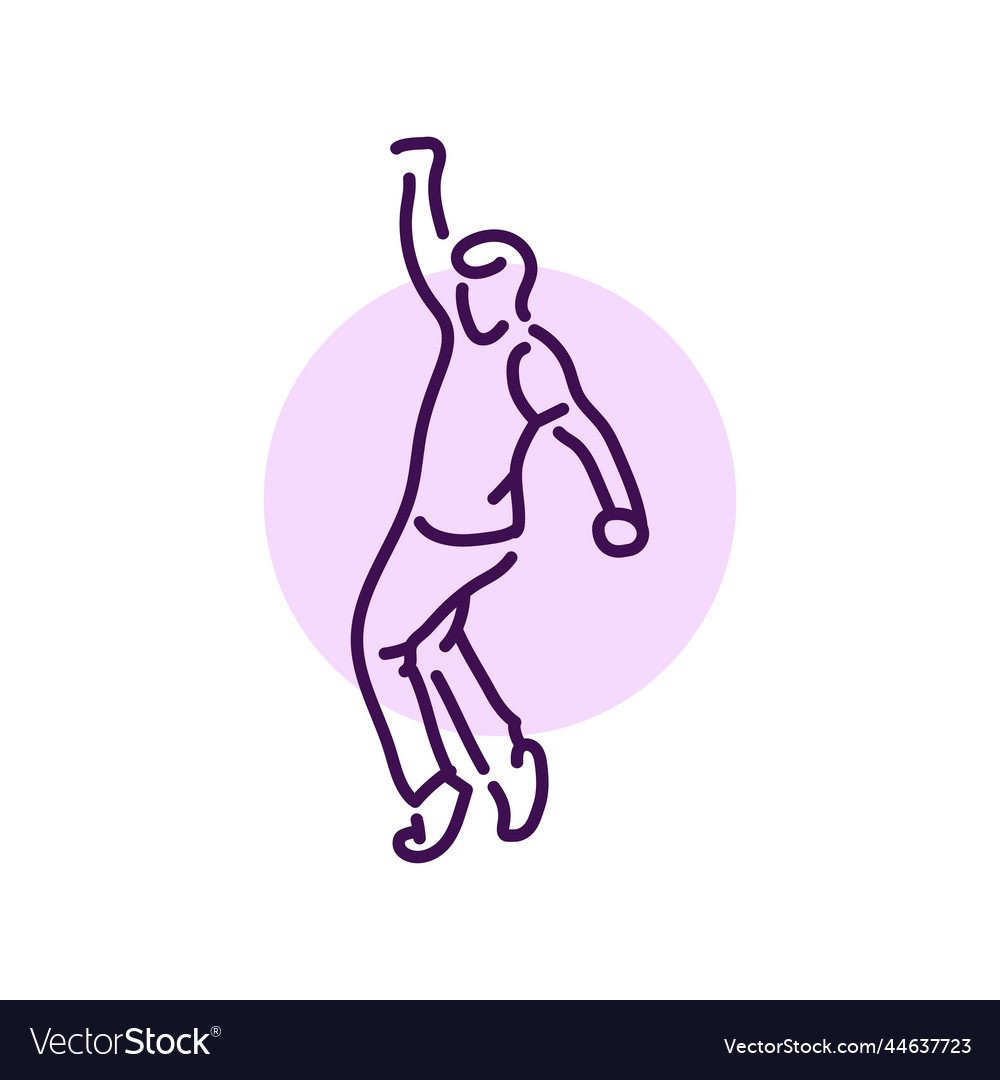 Man dancing color line icon pictogram for web
