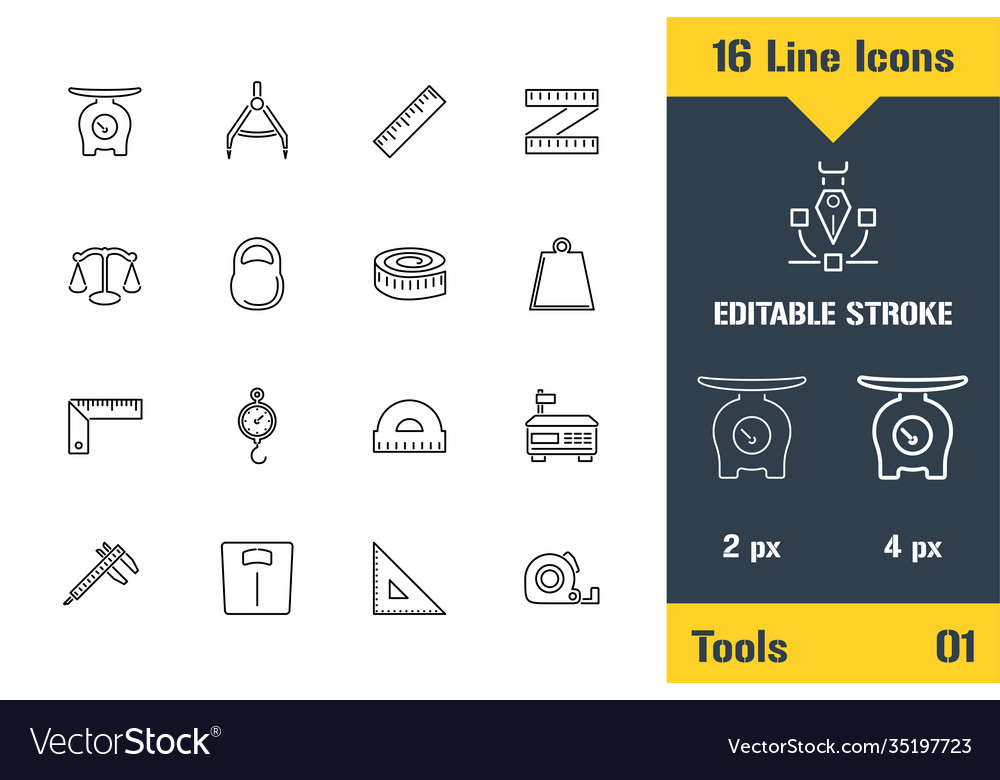 Messwerkzeuge Waagen wiegen Dünne Linie Icon