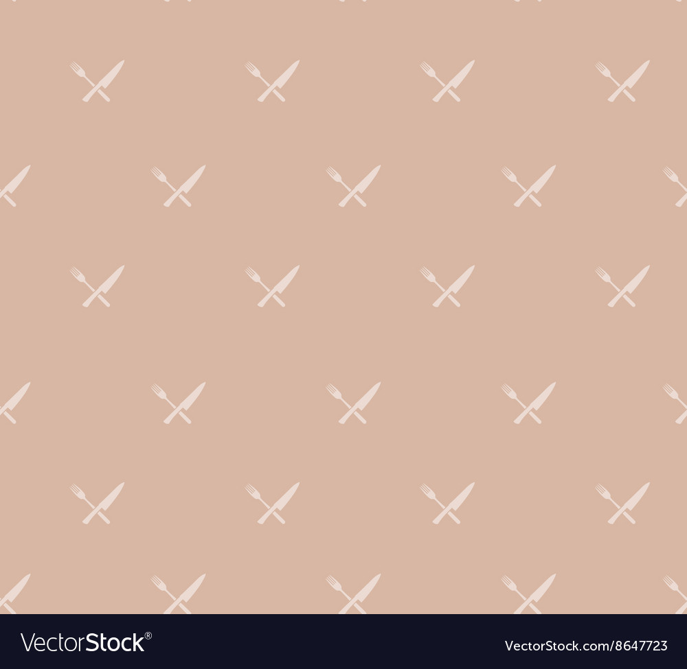 Seamless pattern with crossed knife and fork