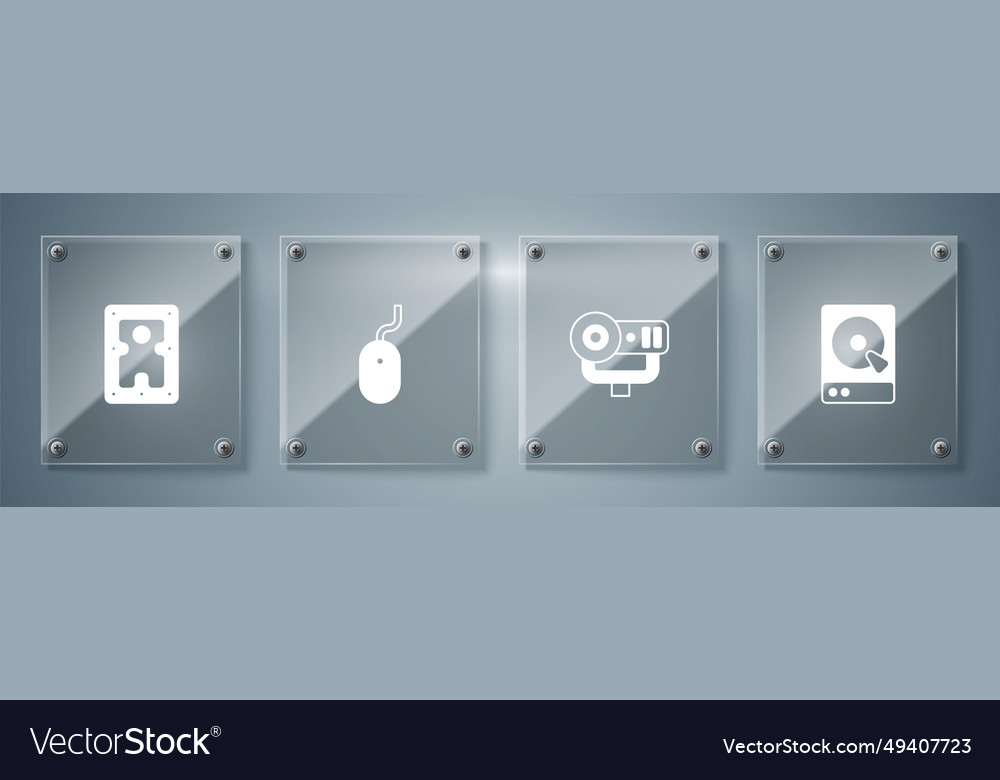 Set hard disk drive hdd web camera computer mouse vector image Set hard disk drive hdd web camera computer mouse