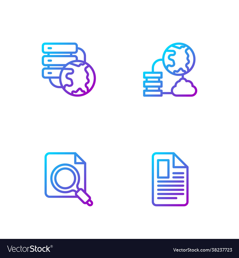 Set line file document search concept with folder vector image Set line file document search concept with folder