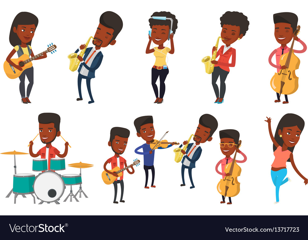 Set media people characters Royalty Free Vector Image