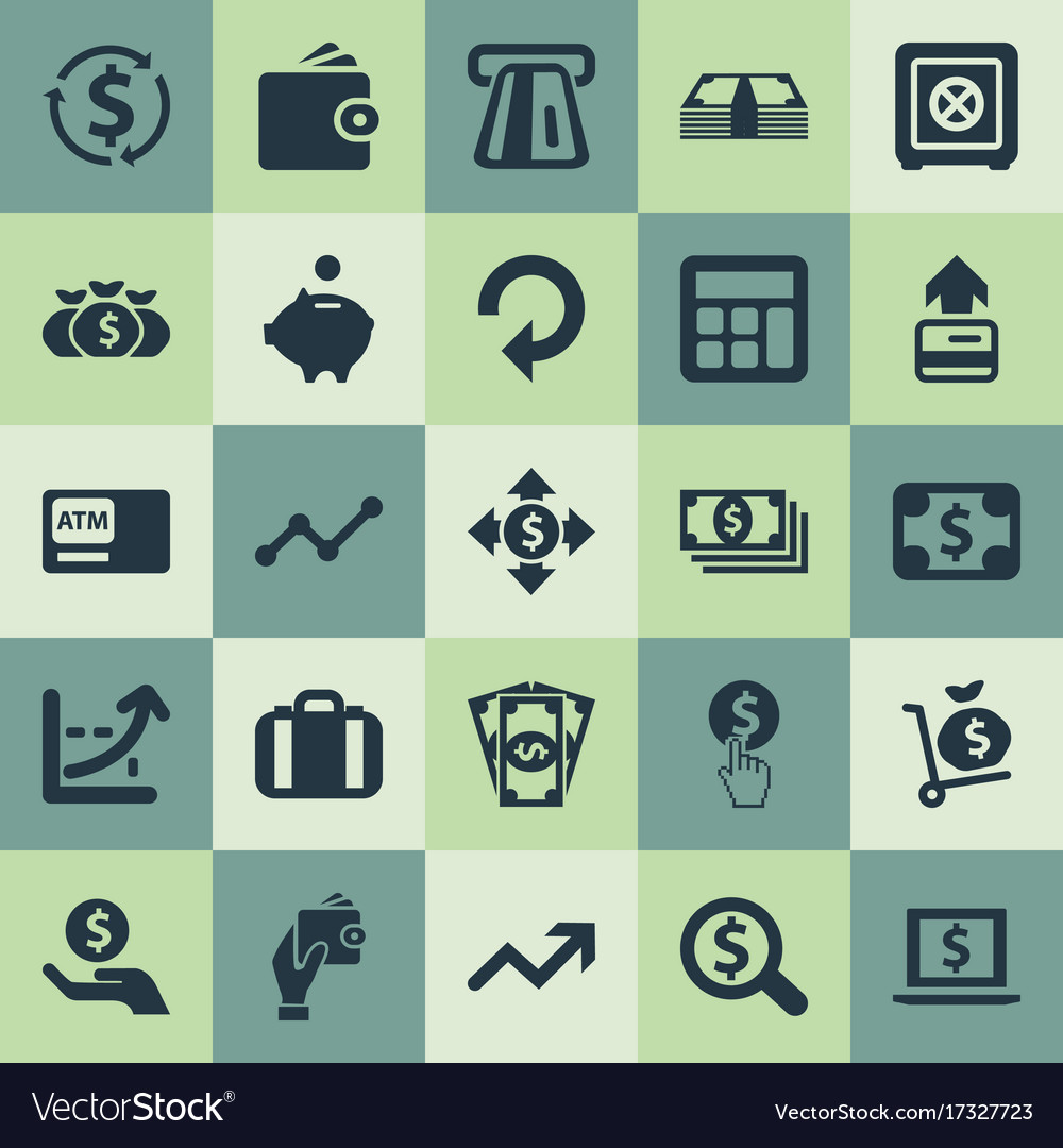 Set of simple currency icons