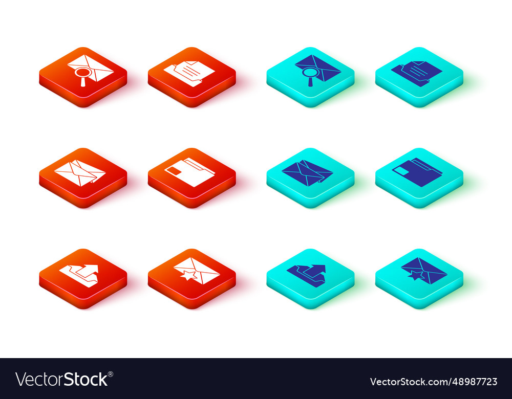 Set upload inbox envelope with star document vector image Set upload inbox envelope with star document
