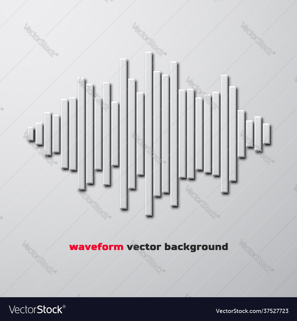 Silhouette sound waveform with shadow
