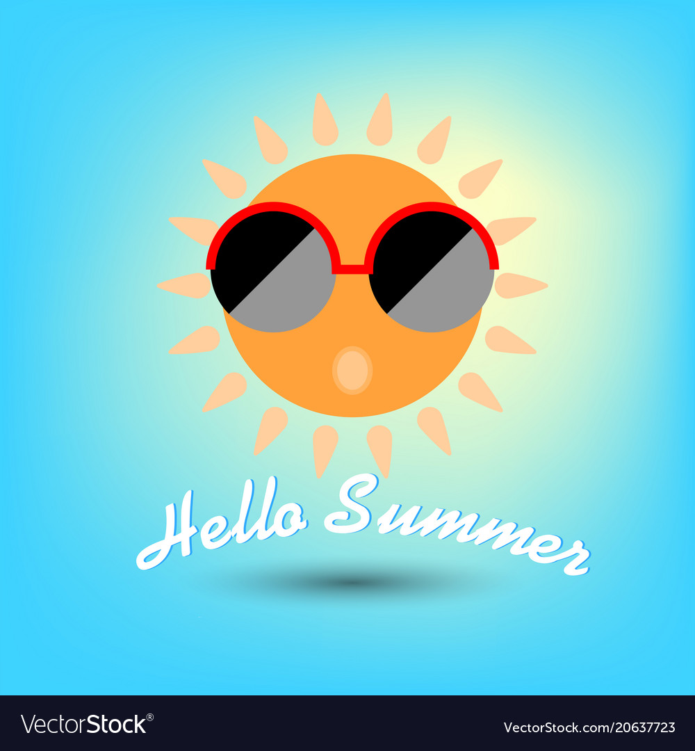 Sommer hallo Sommer lustige Sonne mit Sonnenbrille