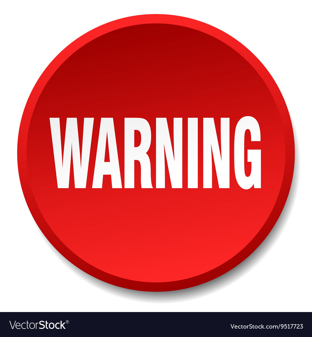 Warning red round flat isolated push button
