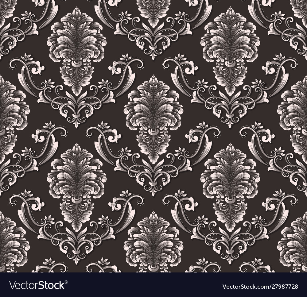 Damask seamless pattern background Royalty Free Vector Image