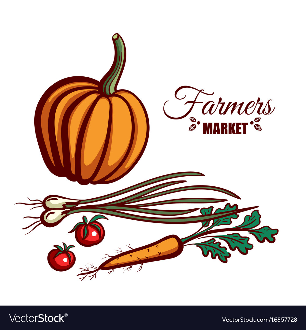 Farmers market pumpkin vegetables