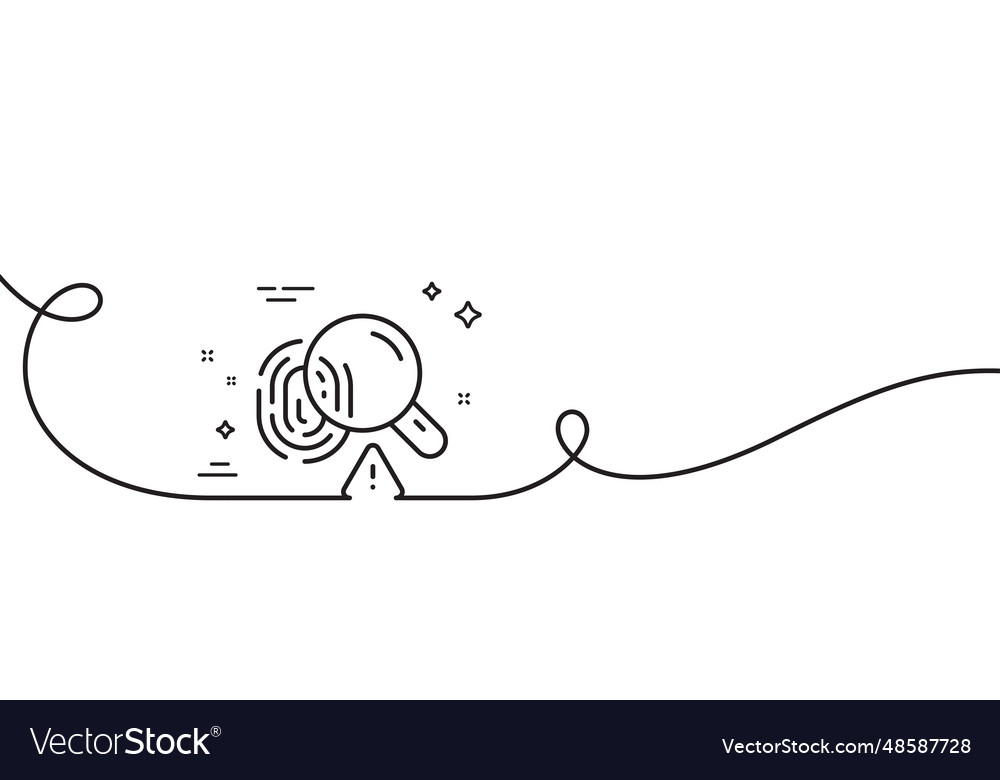 Fingerprint line icon finger print scan sign Vector Image Fingerprint line icon finger print scan sign