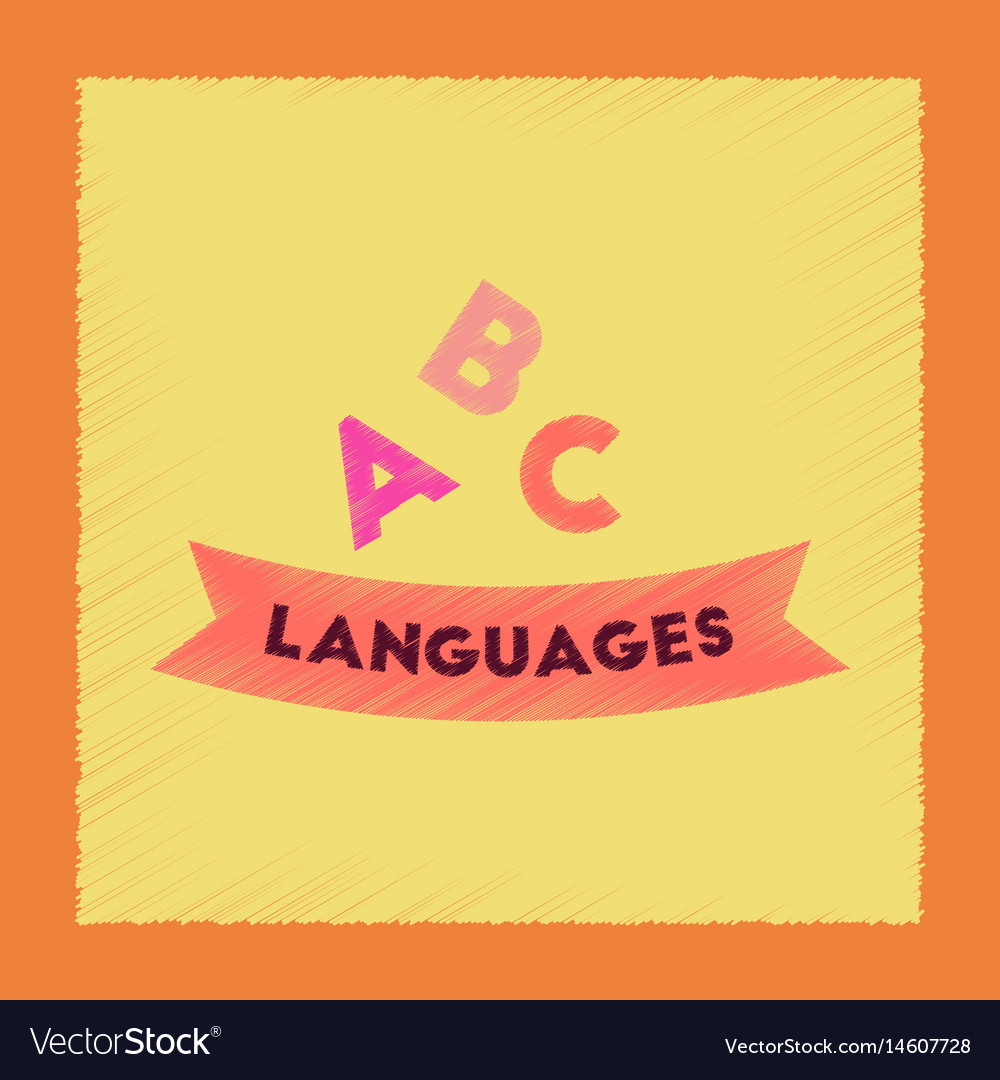 Flat shading style icon letters languages