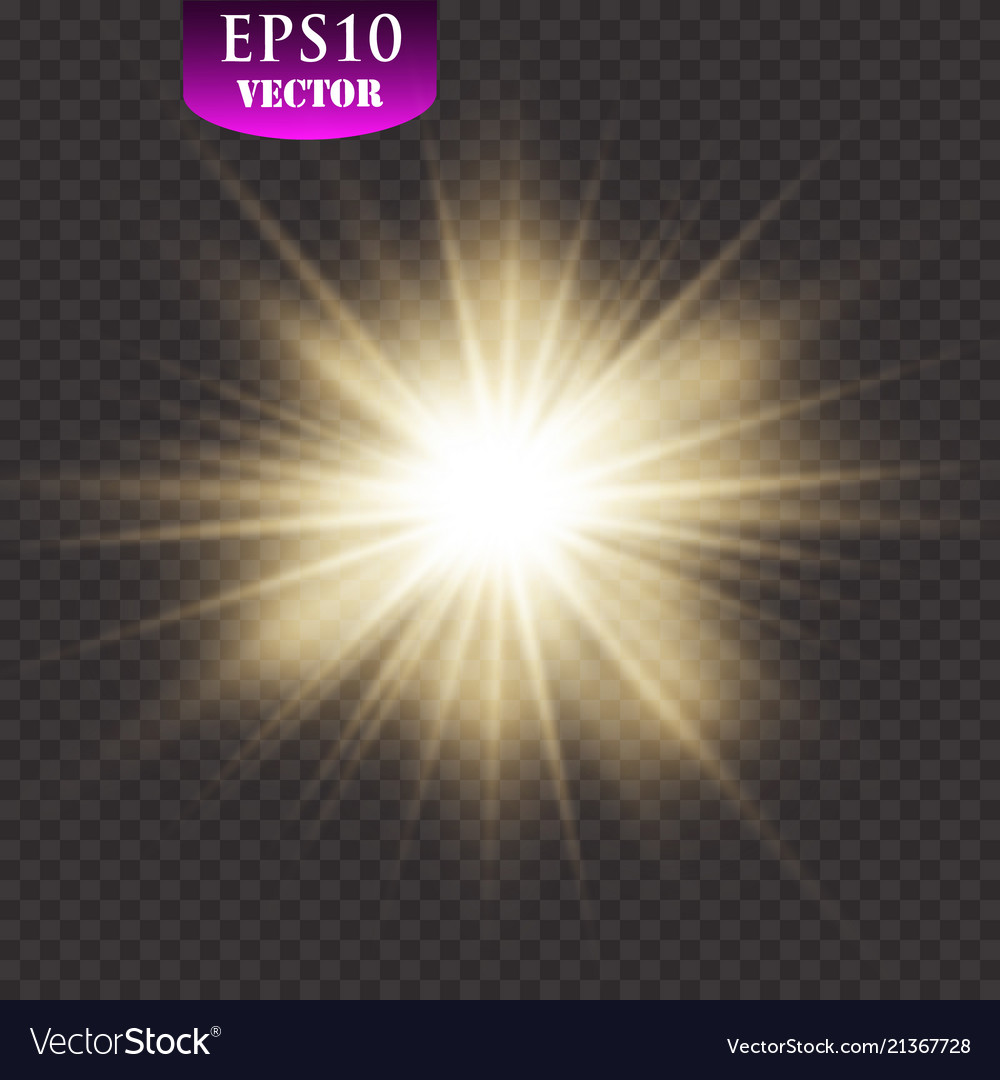 Glow light effect starburst with sparkles vector image Glow light effect starburst with sparkles