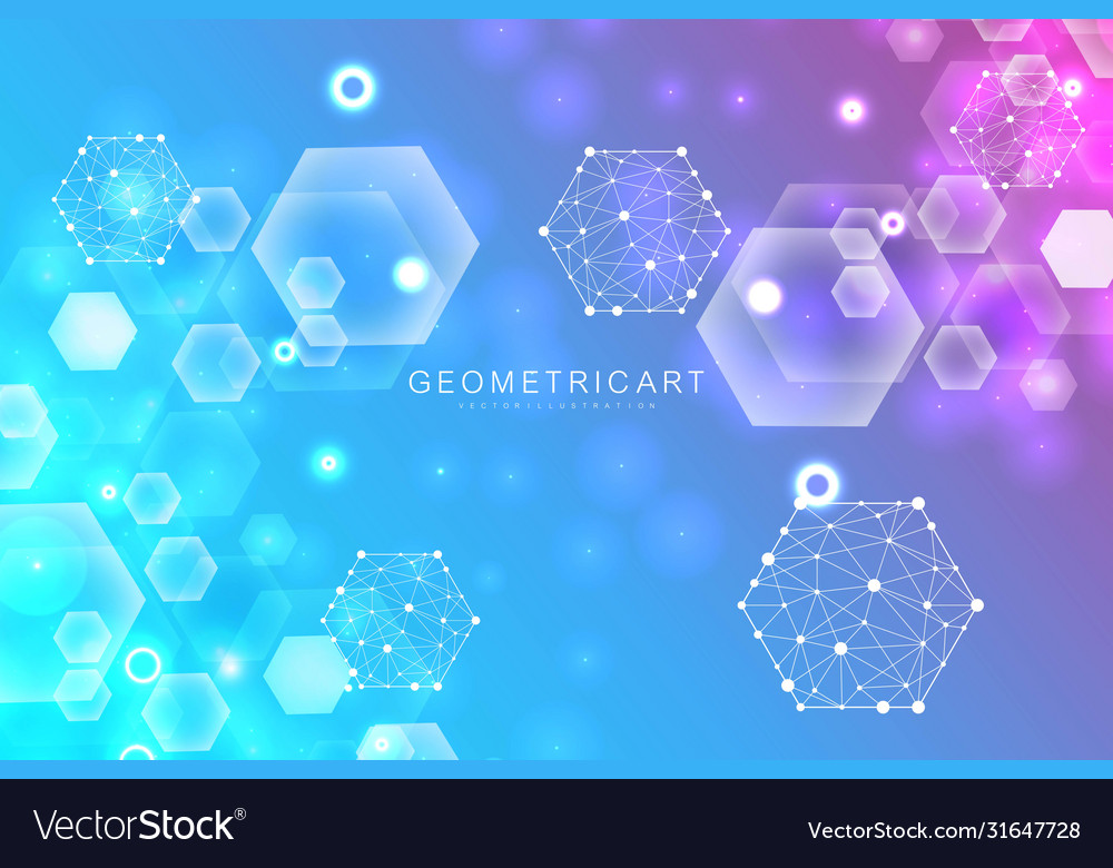 Hexagonal abstract background big data