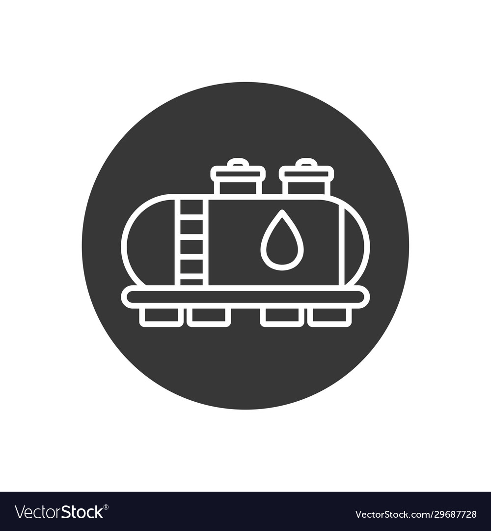 Isolated oil container line block style icon