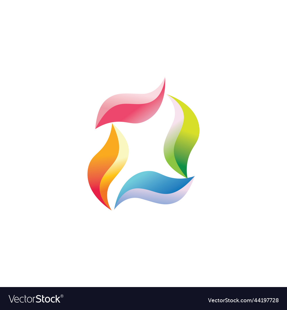 Leaf element color gradient web logo design vector image Leaf element color gradient web logo design