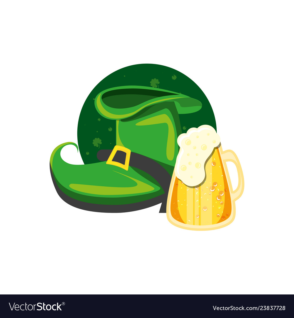 Leprechaun boot with beer in jar