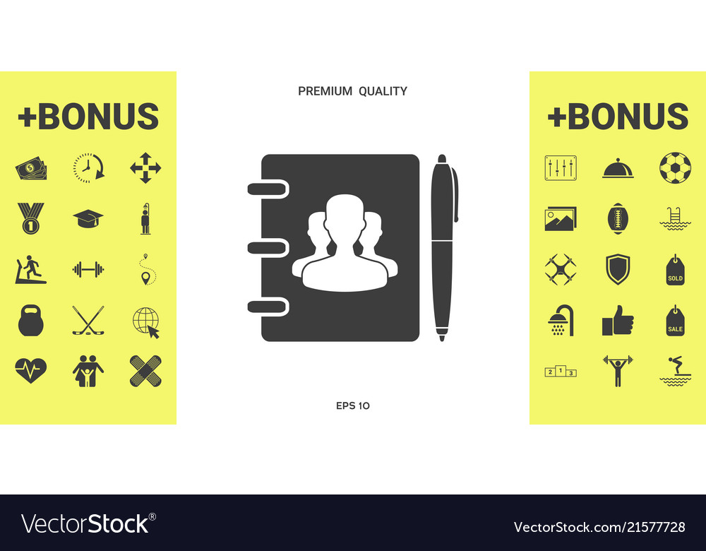 Notebook address phone book with symbol of group vector image Notebook address phone book with symbol of group