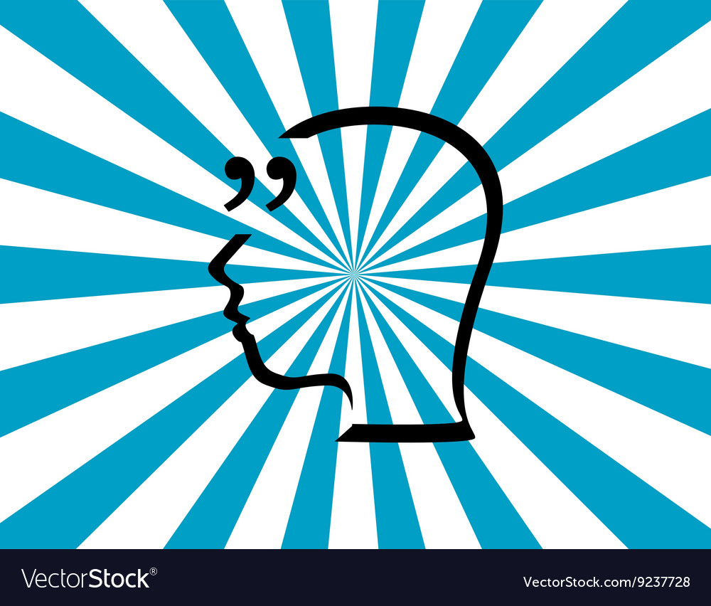 Quotation marks with thin line speech