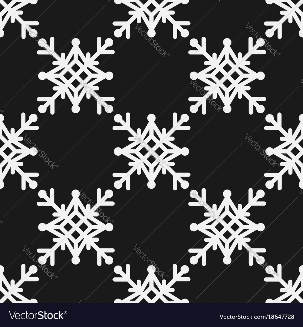 Seamless pattern of geometric snowflake square