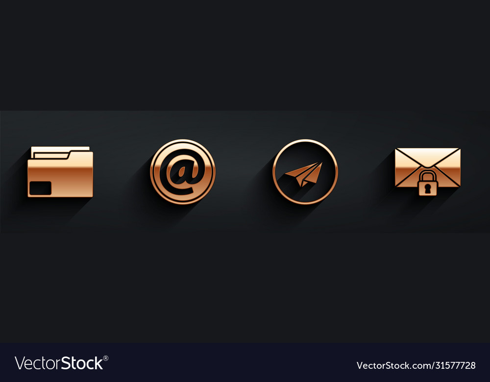 Set document folder mail and e-mail paper plane vector image Set document folder mail and e-mail paper plane