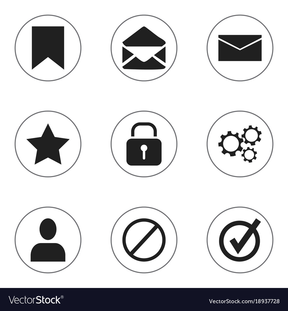 Set of 9 editable network icons includes symbols
