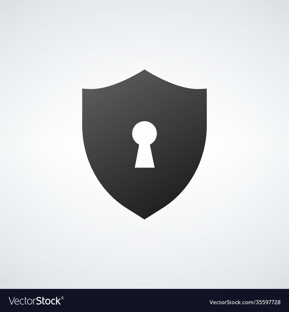Shield and keyhole icon element web