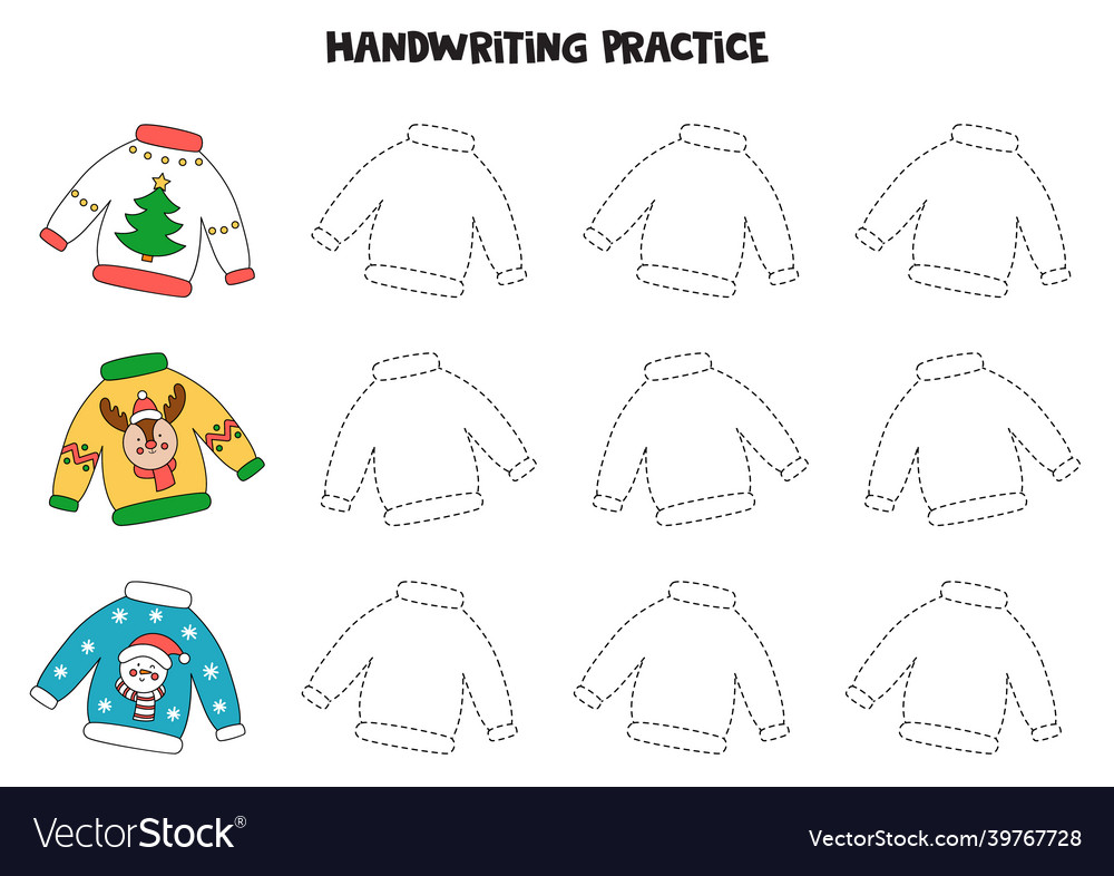 Tracing lines with ugly christmas sweaters