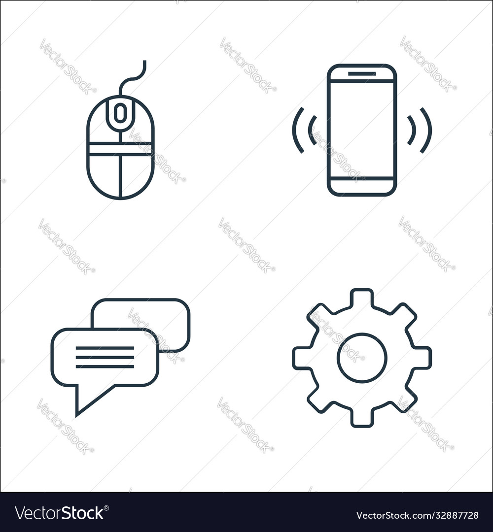 User interface line icons linear set quality