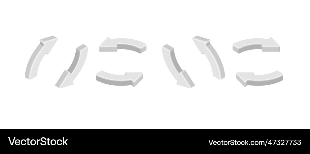 3d refresh circle arrows set isometric Royalty Free Vector