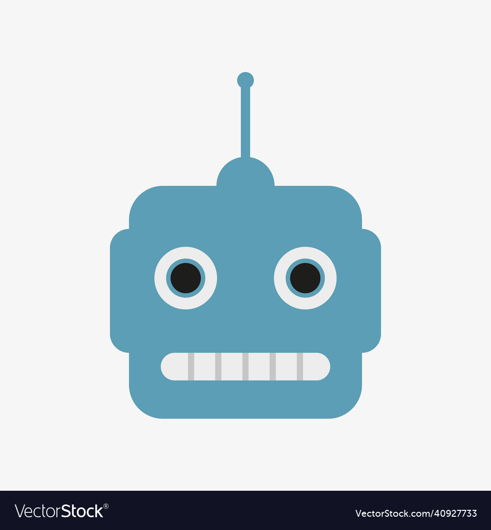 A robot head on background