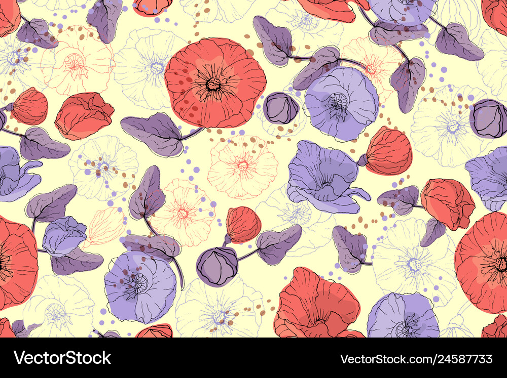 Art floral seamless pattern Royalty Free Vector Image
