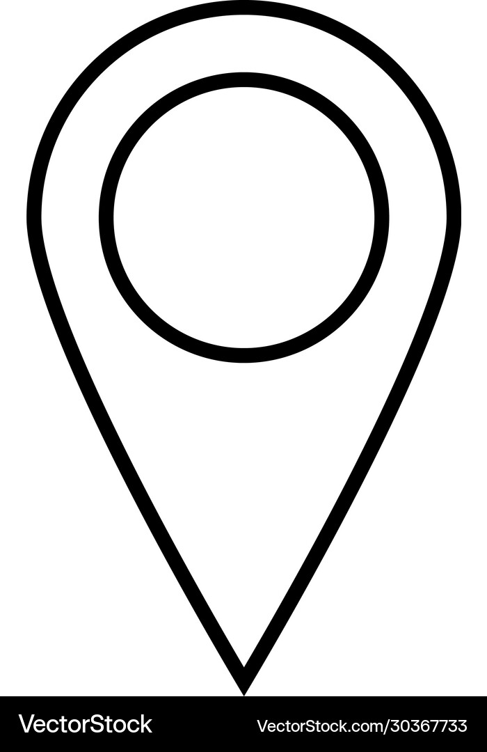 Black outline map pointer simple flat icon Vector Image
