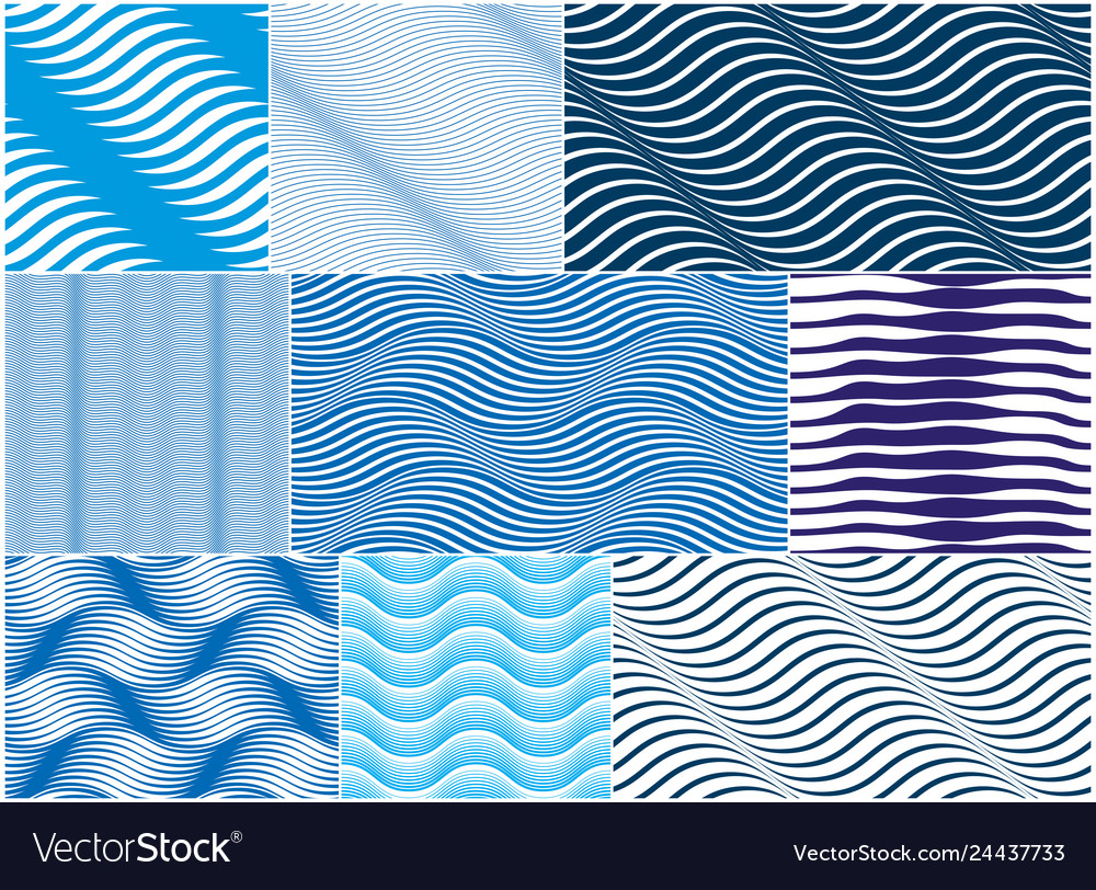 Chaotic waves seamless pattern curve lines vector image Chaotic waves seamless pattern curve lines