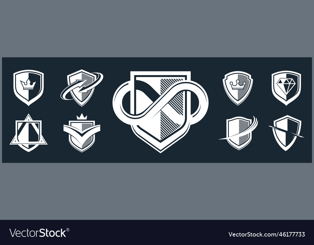 Classic shields shapes set with different