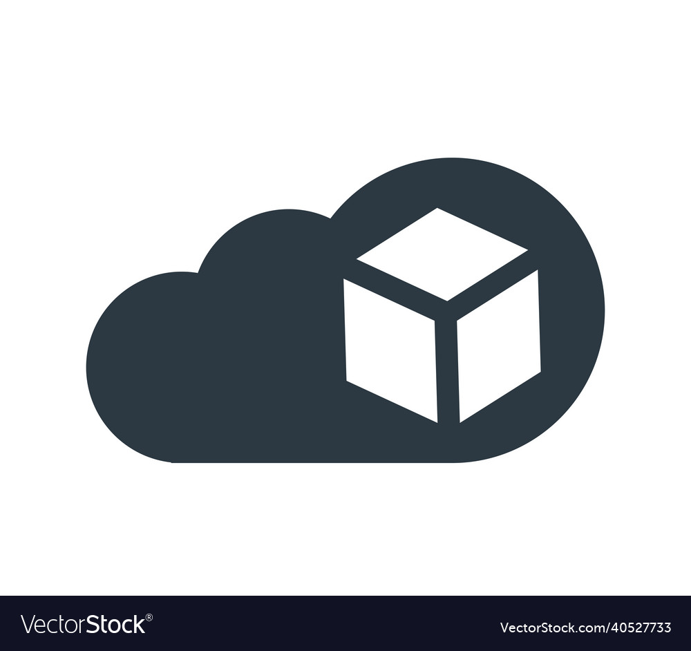 Cloud computing and cube vector image Cloud computing and cube