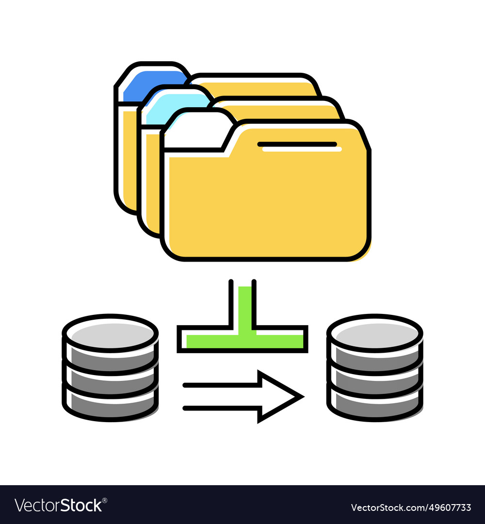 Data migration analyst color icon Vector Image Data migration analyst color icon