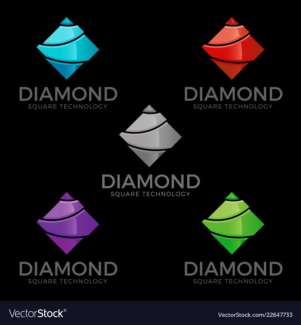 Diamond - stylish diamond logo with square concept